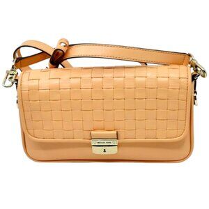 MICHAEL KORS~Bradshaw~WOVEN LEATHER CONVERTIBLE CROSSBODY SHOULDER BAG Near New